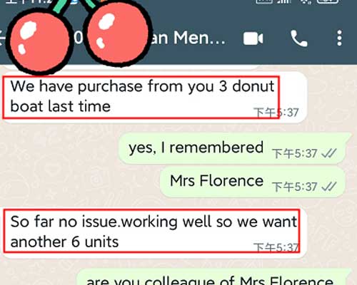 Screenshot of Chat with Our Customer